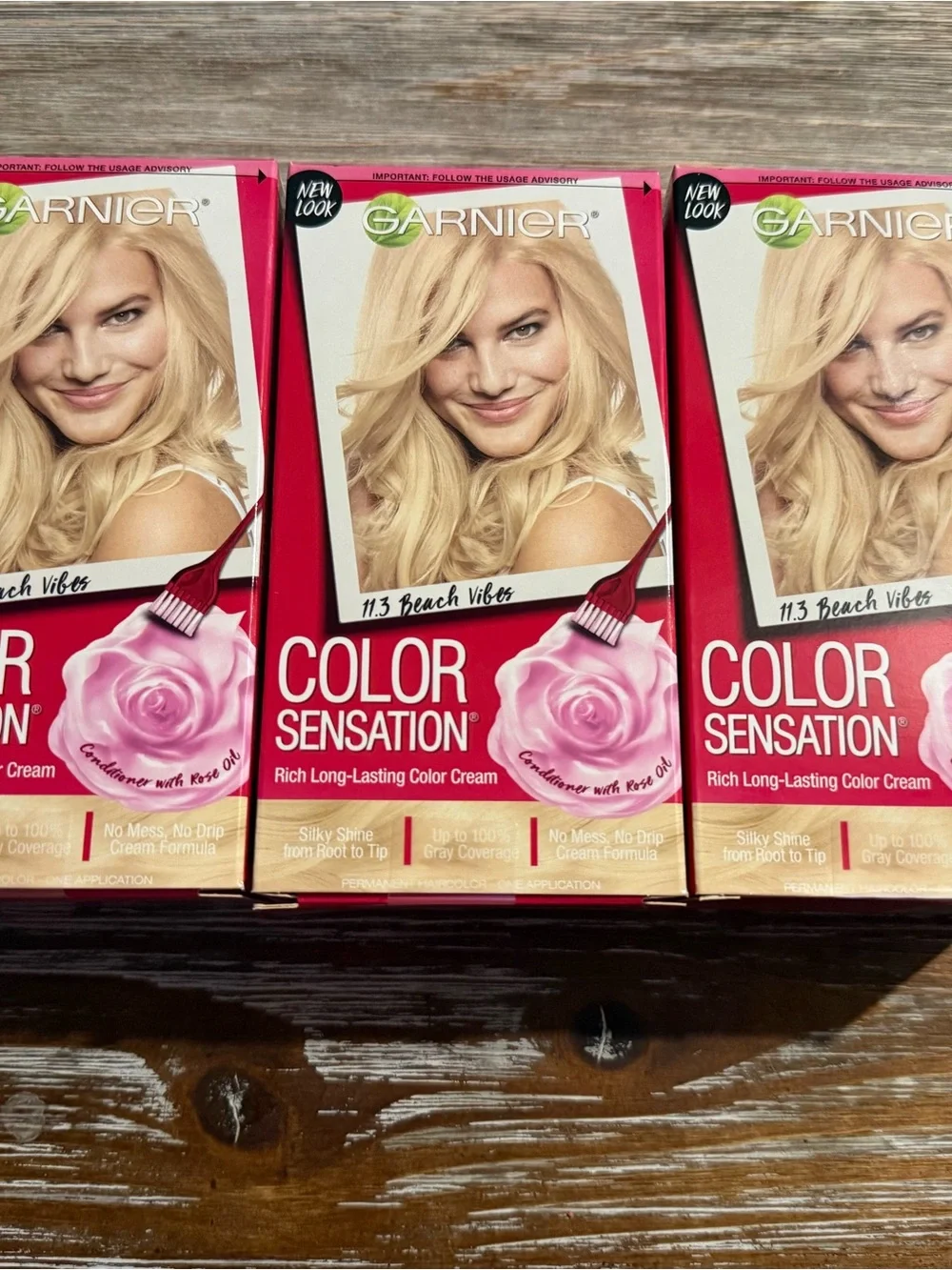 Lot of 3 Garnier Color Sensation Beach Vibes 11.3 Extra Light Sun Blonde Hair Co